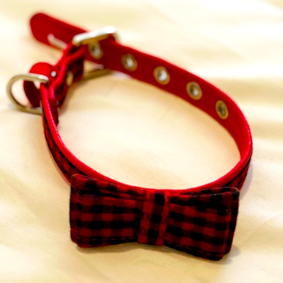 Small Dog Collar - Plaid Bow Tie - Picture 6 of 6